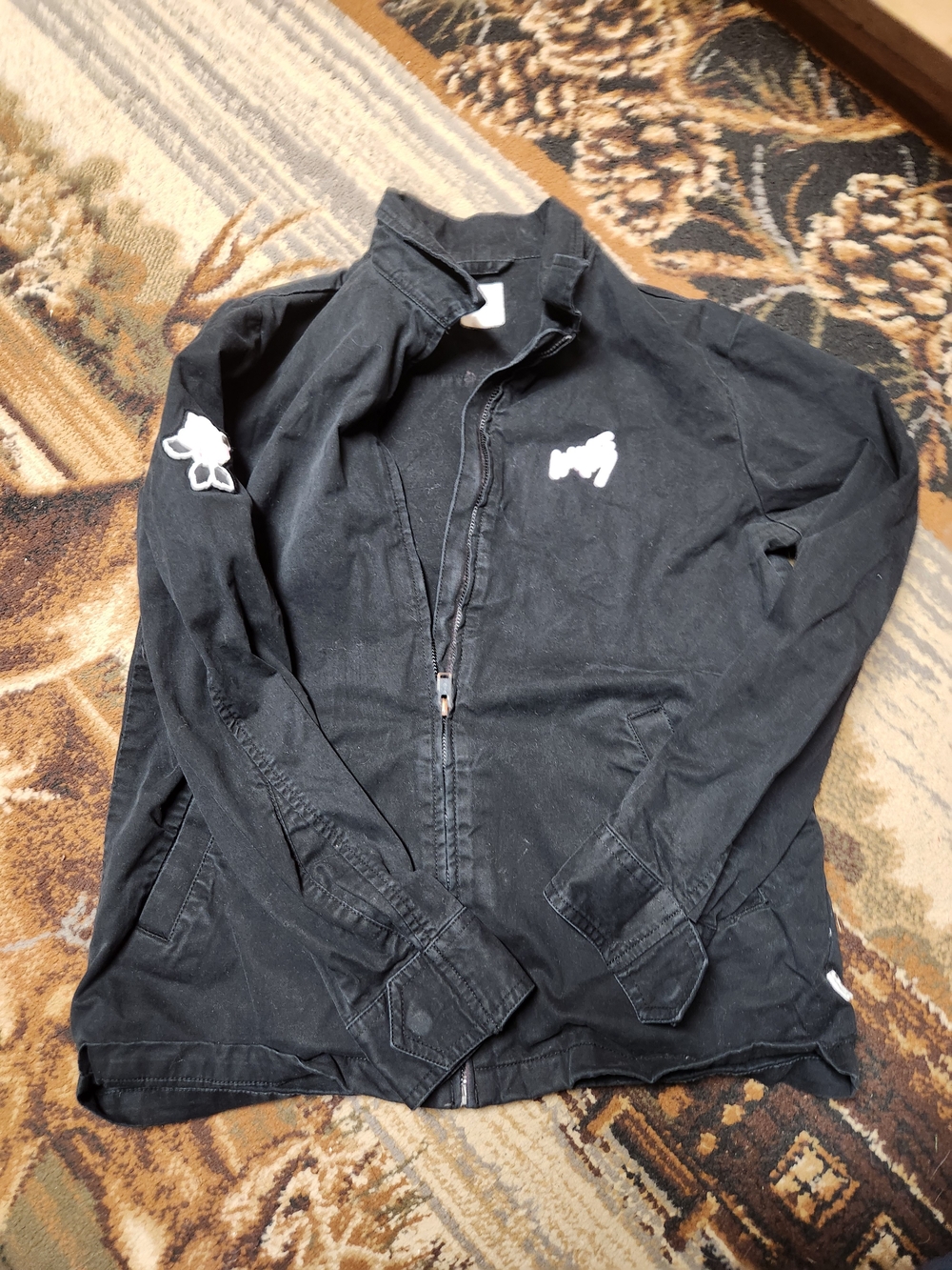 Vans Black Jacket with Pink and White Back Patch - Picture 4 of 13